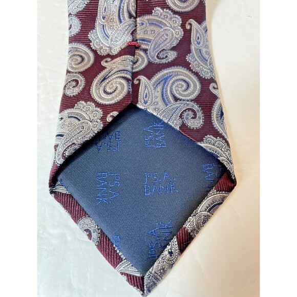 Jos. A. Bank Heritage Collection Paisley Repp Tie Silk Necktie Red Mens Size 58 - Picture 5 of 7